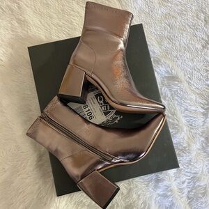 Anthro Silent D Shimmering Metallic Ankle Booties